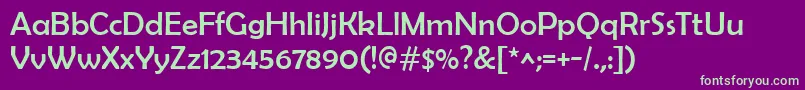 BerlinSansFb-fontti – vihreät fontit violetilla taustalla