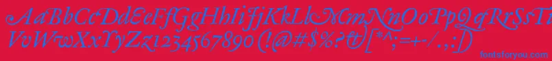 AntiqueAncienneItalic Font – Blue Fonts on Red Background