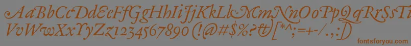 AntiqueAncienneItalic Font – Brown Fonts on Gray Background