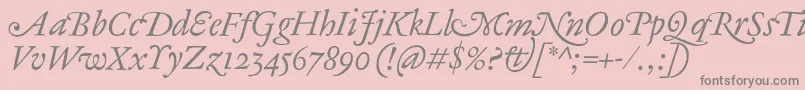 AntiqueAncienneItalic Font – Gray Fonts on Pink Background