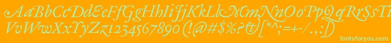 Police AntiqueAncienneItalic – polices vertes sur fond orange
