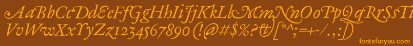 AntiqueAncienneItalic Font – Orange Fonts on Brown Background