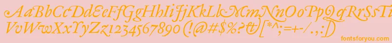 AntiqueAncienneItalic Font – Orange Fonts on Pink Background