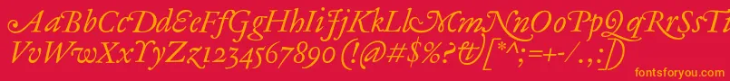 AntiqueAncienneItalic Font – Orange Fonts on Red Background