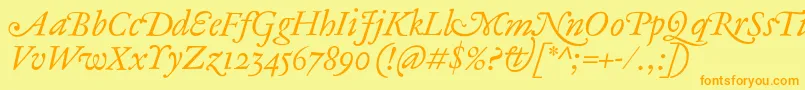 AntiqueAncienneItalic Font – Orange Fonts on Yellow Background