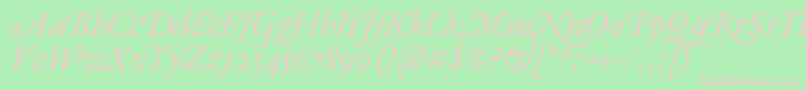 AntiqueAncienneItalic Font – Pink Fonts on Green Background