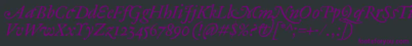 AntiqueAncienneItalic Font – Purple Fonts on Black Background