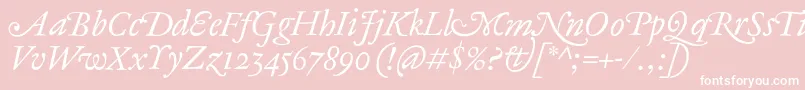 AntiqueAncienneItalic Font – White Fonts on Pink Background