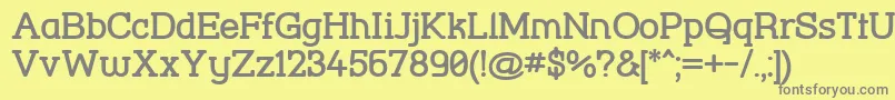 StreetCornerSlabBold-fontti – harmaat kirjasimet keltaisella taustalla