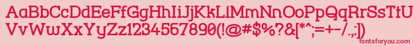 Шрифт StreetCornerSlabBold – красные шрифты на розовом фоне