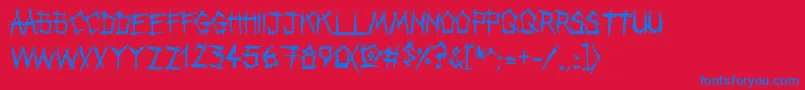 Punkband Font – Blue Fonts on Red Background