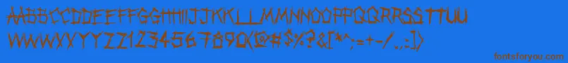Punkband Font – Brown Fonts on Blue Background