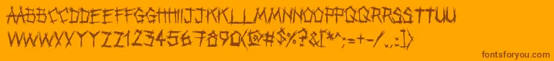 Punkband Font – Brown Fonts on Orange Background