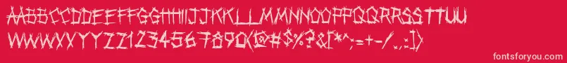 Punkband Font – Pink Fonts on Red Background