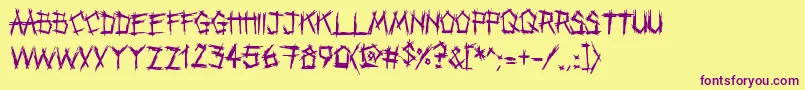 Punkband Font – Purple Fonts on Yellow Background
