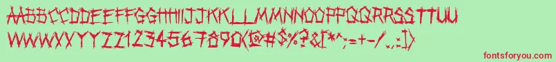 Punkband Font – Red Fonts on Green Background