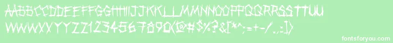 Punkband-fontti – valkoiset fontit vihreällä taustalla
