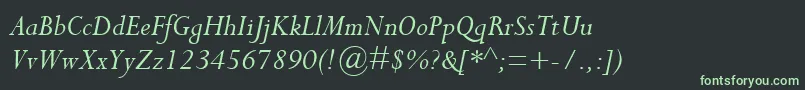 fuente PerpetuaMtItalic – Fuentes Verdes Sobre Fondo Negro