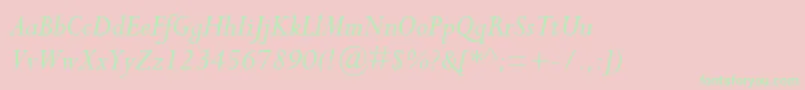 PerpetuaMtItalic Font – Green Fonts on Pink Background