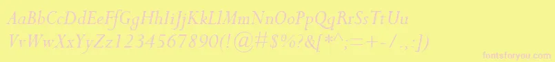 PerpetuaMtItalic Font – Pink Fonts on Yellow Background
