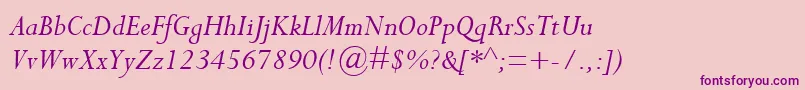 PerpetuaMtItalic Font – Purple Fonts on Pink Background