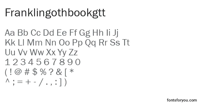A fonte Franklingothbookgtt – alfabeto, números, caracteres especiais