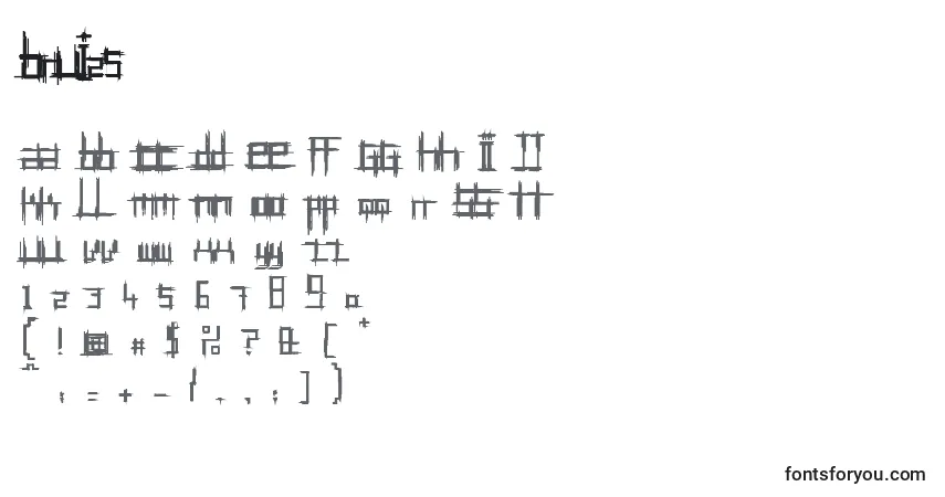 Czcionka Brui25 – alfabet, cyfry, specjalne znaki