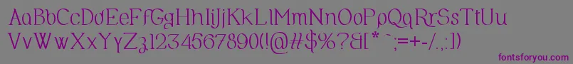 Olimpia-Schriftart – Violette Schriften auf grauem Hintergrund