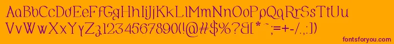 Olimpia Font – Purple Fonts on Orange Background