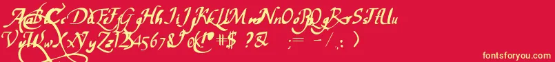 ChancelarescaPw Font – Yellow Fonts on Red Background