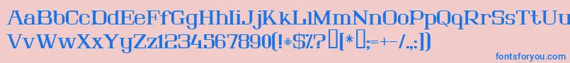 Lousitan Font – Blue Fonts on Pink Background