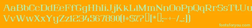 Lousitan Font – Green Fonts on Orange Background