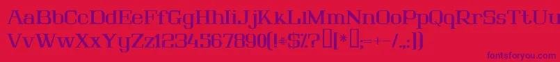 Czcionka Lousitan – fioletowe czcionki na czerwonym tle