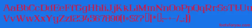 Lousitan-fontti – punaiset fontit sinisellä taustalla