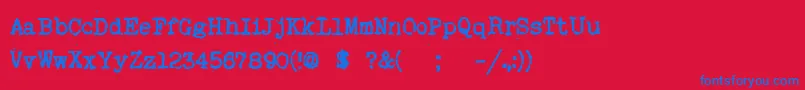 Myoldrem Font – Blue Fonts on Red Background