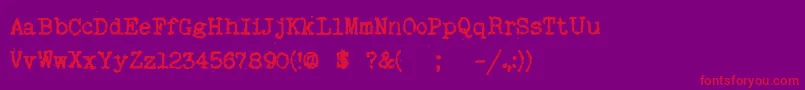 Myoldrem-fontti – punaiset fontit violetilla taustalla