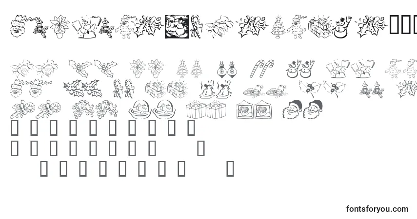Fuente KrChristmasDings2004Five - alfabeto, números, caracteres especiales