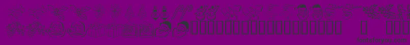 KrChristmasDings2004Five Font – Black Fonts on Purple Background