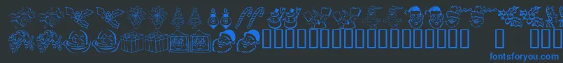 KrChristmasDings2004Five Font – Blue Fonts on Black Background