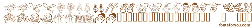 KrChristmasDings2004Five Font – Brown Fonts on White Background