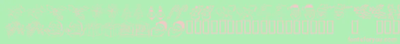 KrChristmasDings2004Five Font – Pink Fonts on Green Background