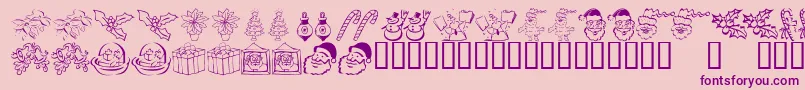 KrChristmasDings2004Five Font – Purple Fonts on Pink Background