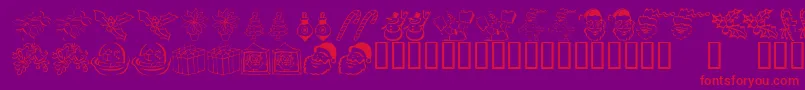 KrChristmasDings2004Five Font – Red Fonts on Purple Background