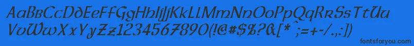 DalelandsUncialCondensedItalic Font – Black Fonts on Blue Background