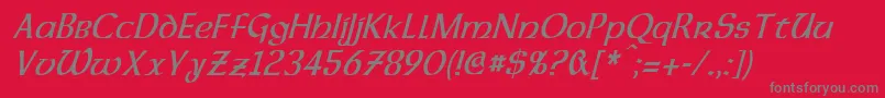 DalelandsUncialCondensedItalic Font – Gray Fonts on Red Background