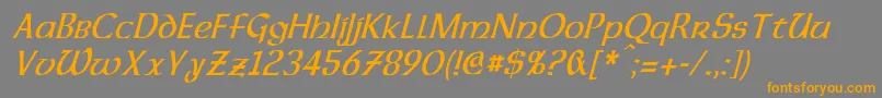 More about DalelandsUncialCondensedItalic Font DalelandsUncialCondensedItalic Font – Orange Fonts on Gray Background