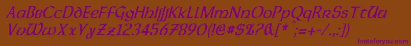 DalelandsUncialCondensedItalic Font – Purple Fonts on Brown Background