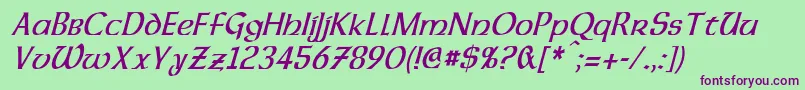 DalelandsUncialCondensedItalic Font – Purple Fonts on Green Background