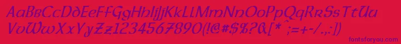 DalelandsUncialCondensedItalic Font – Purple Fonts on Red Background