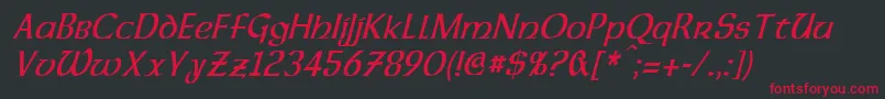 DalelandsUncialCondensedItalic Font – Red Fonts on Black Background